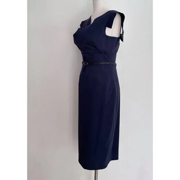 black halo jackie o dress blue Plunge Neckline Black Blue Prom Dresses beaded Waistline High Slit wit –  Hoprom